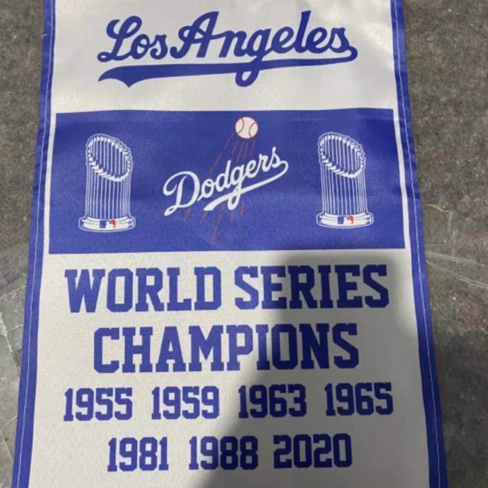 Dodgers World Series Champions Flag 17x12 in